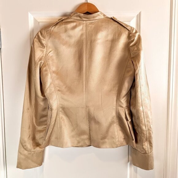 Banana Republic Golden Tan Cotton Silk Military Safari Jacket - Picture 2 of 6
